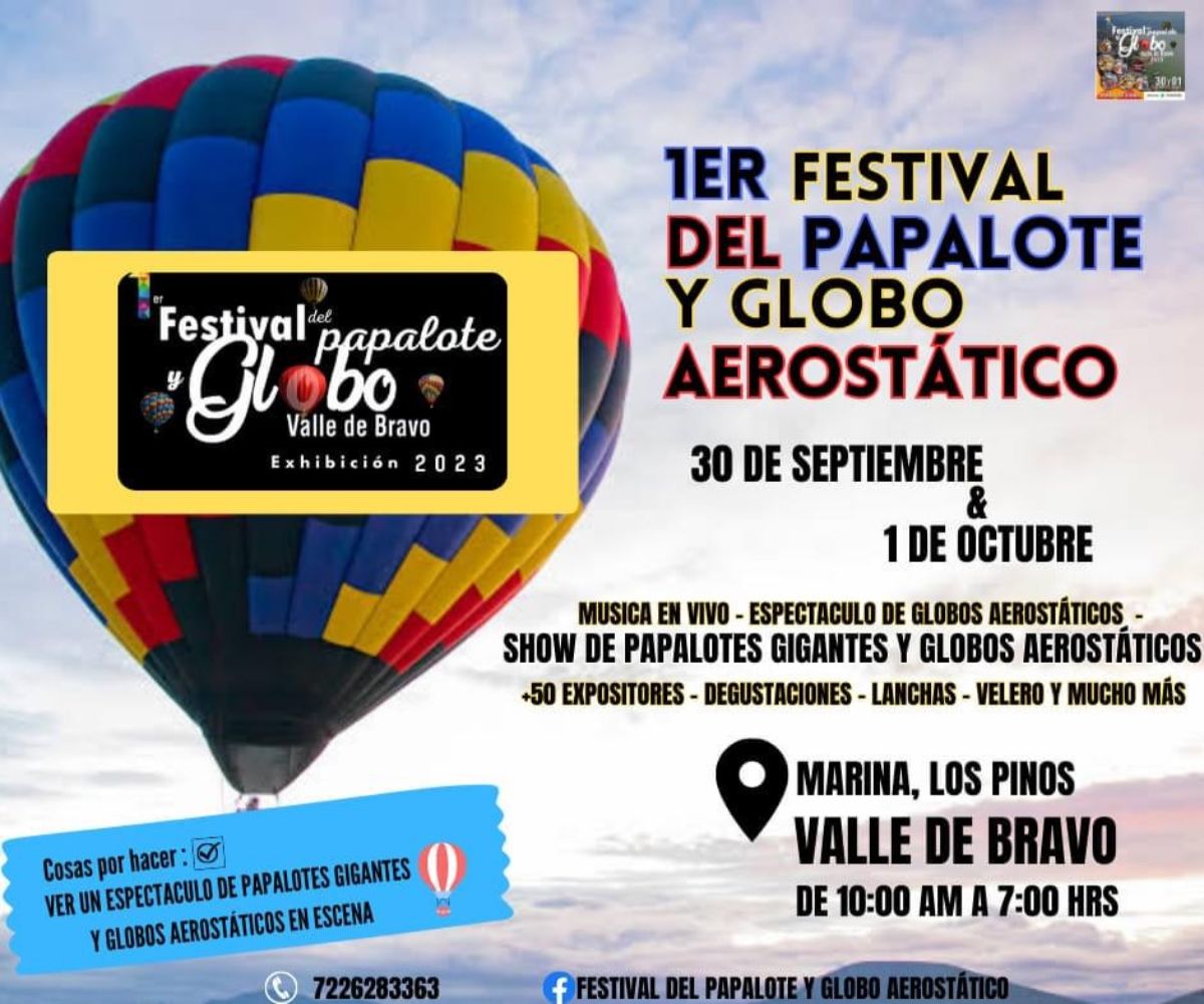 Publicidad del Festival del Globo y Papalote EdoMéx 2023