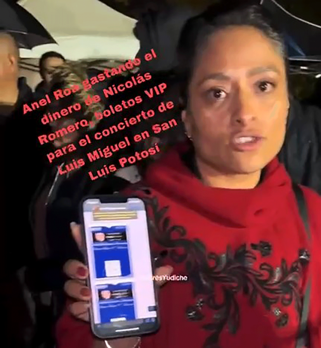 Esposa de alcalde de Nicolás Romero en Zona Oro del concierto de Luis Miguel en San Luis Potosí