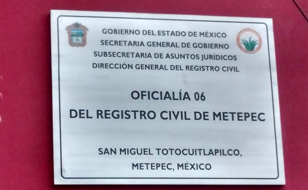 Fotografía del registro civil en Metepec