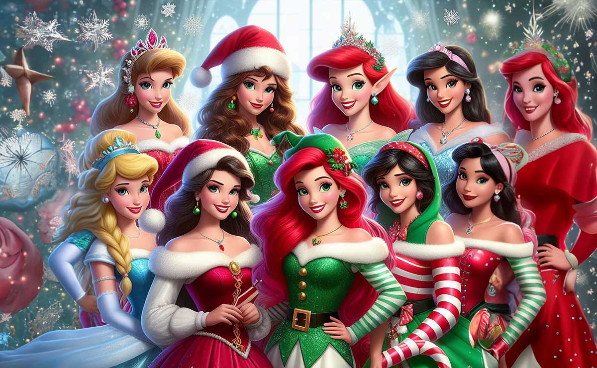 Princesas navideñas generadas por AI, para el evento de Toluca