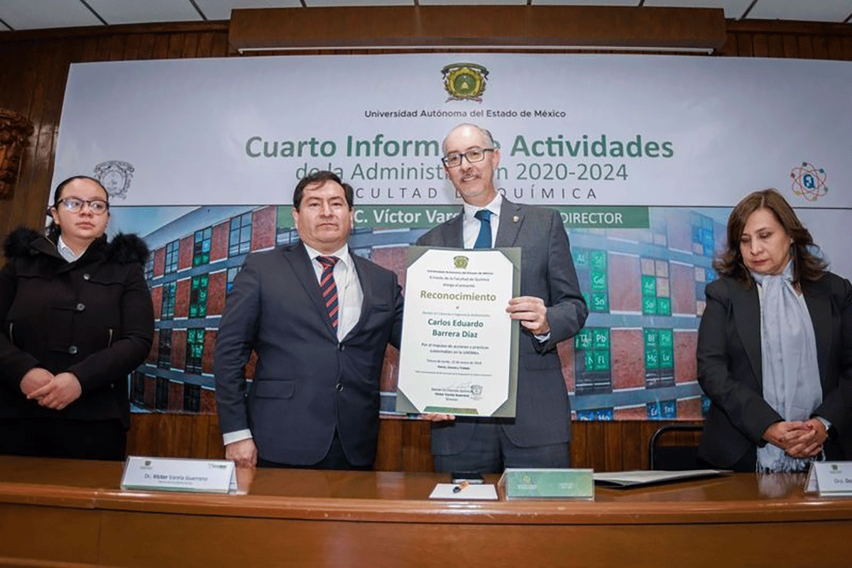 Rinde informe de actividades el director de la Facultad de Química de la Universidad Autónoma del Estado de México