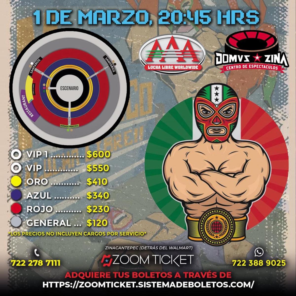 lucha libre AAA en Zinacantepec
