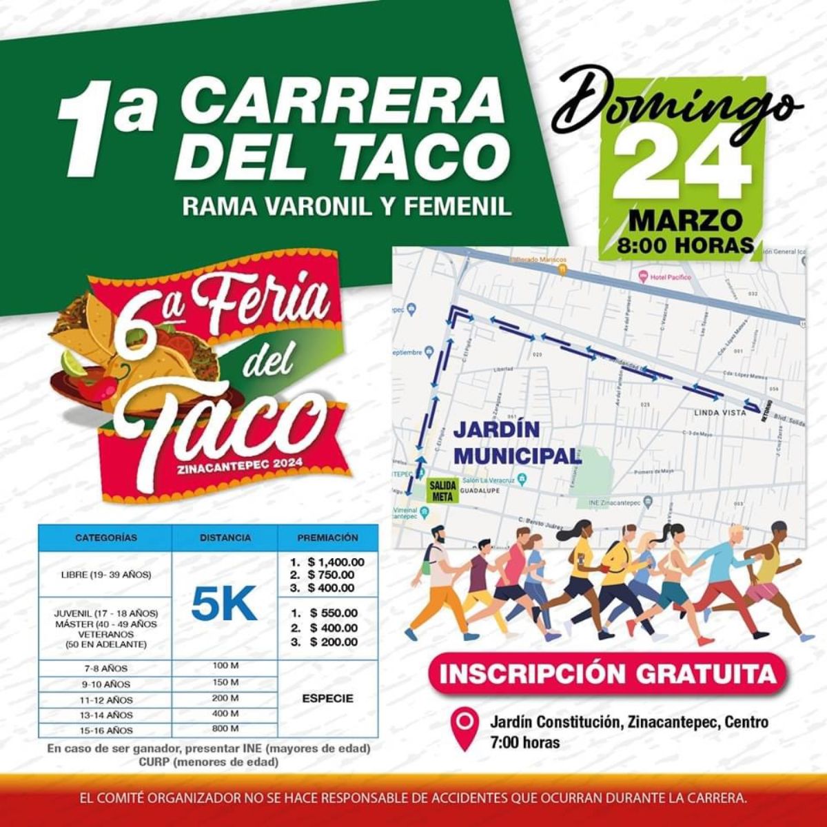 primera carrera del taco 2024 en Zinacantepec
