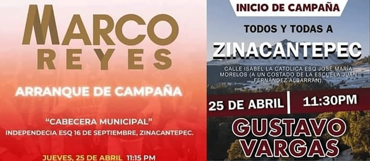 “Madrugó” Marco Antonio Reyes Colín; aspirante de Zinacantepec, podría ser descalificado por actos anticipados de campaña