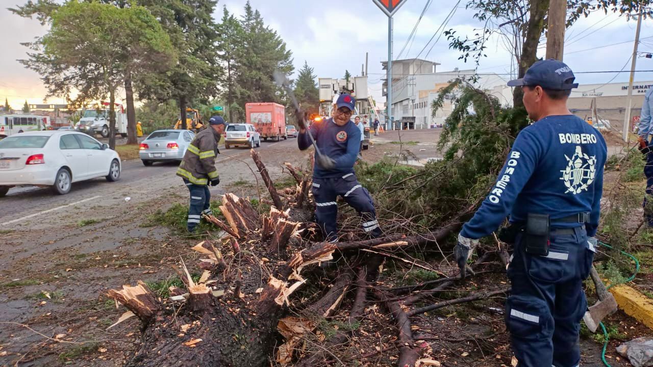 Fuertes vientos y tromba en Toluca ocasionan desastres