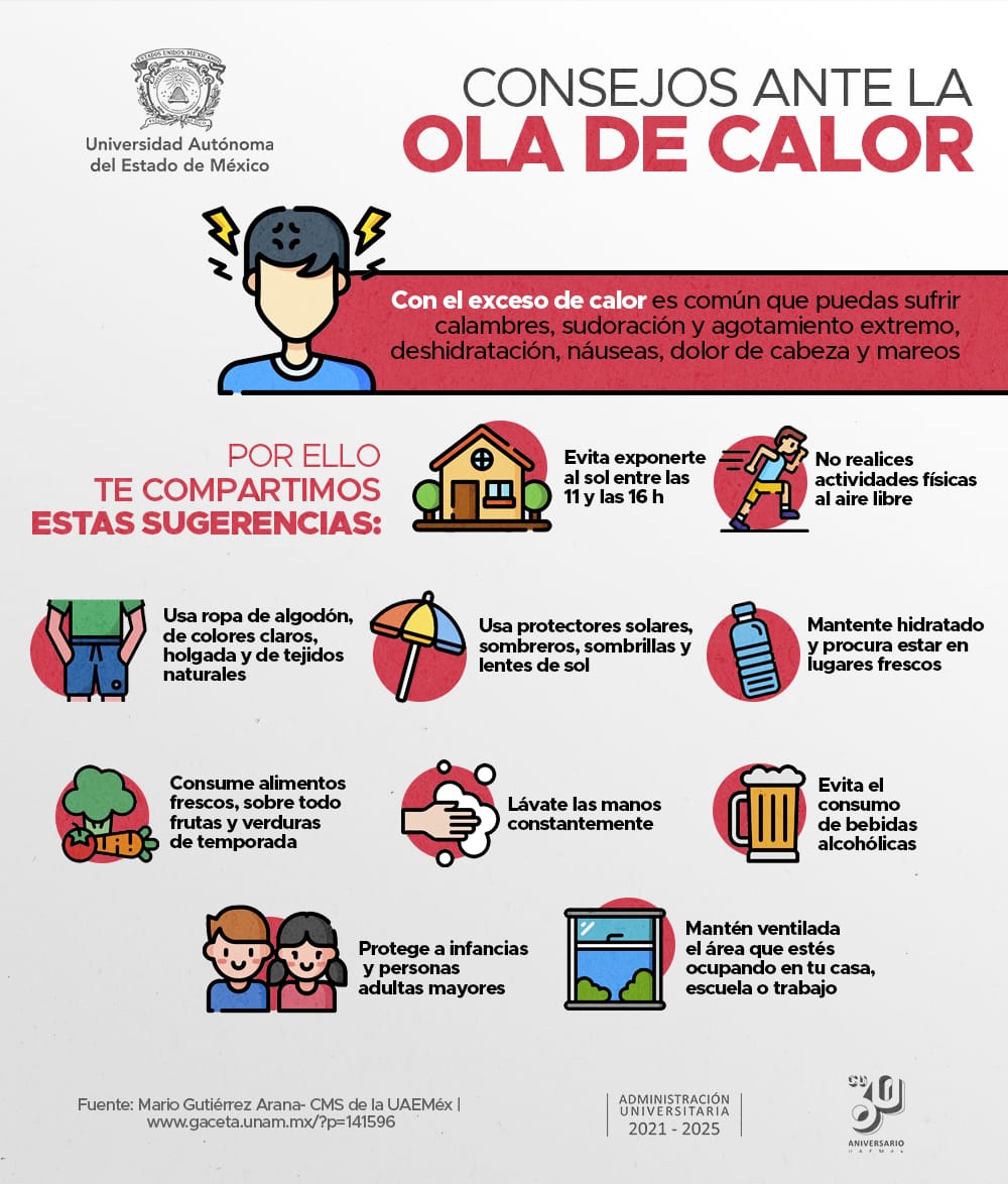 Especialista de UAEMéx emite recomendaciones por altas temperaturas en Edomex