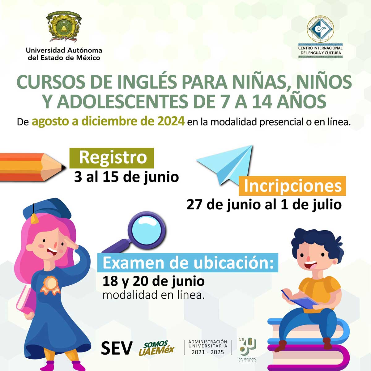 Inscribe a tus peques al curso de ingles de la UAEMéx