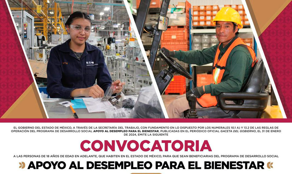 Gobierno de Edomex presenta apoyo para el Desempleo 2024