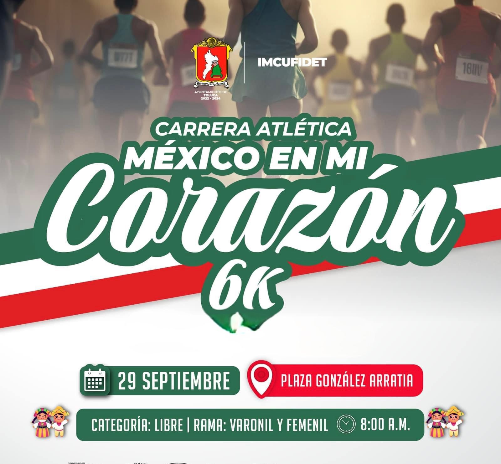 Carrera atlética por fiestas patrias en Toluca