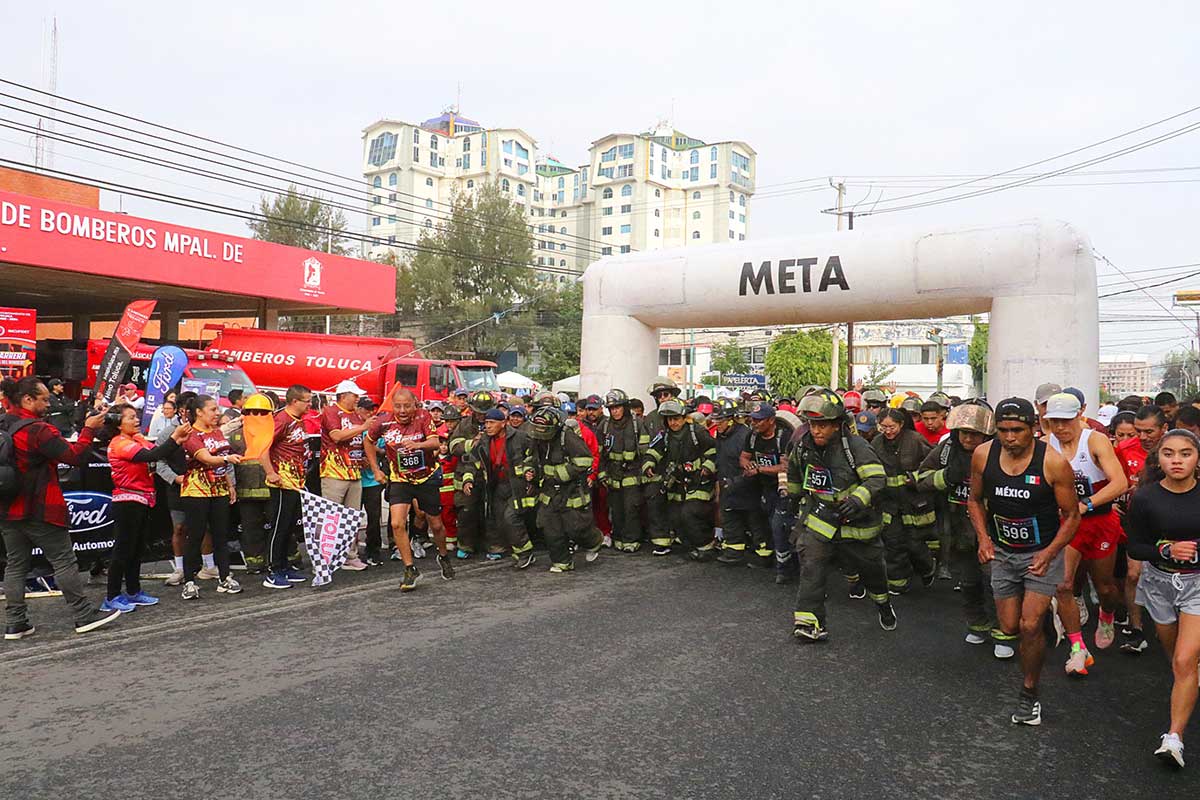 Toluca celebra a sus bomberos con la 8ª carrera «Préndete»