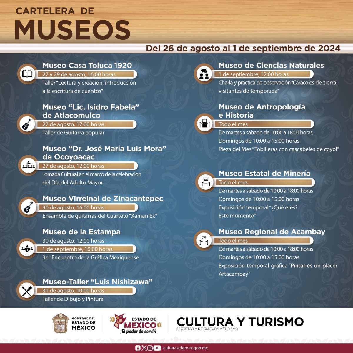 Cartelera Edomex: Checa los eventos culturales de esta semana