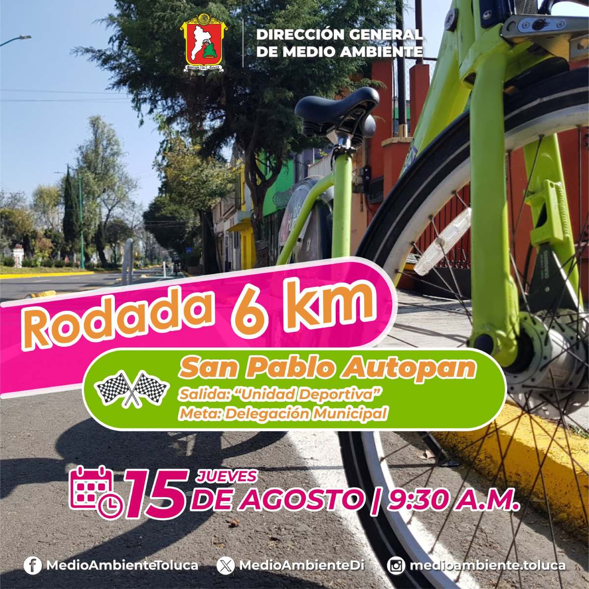 Rodada por el medio ambiente en San Pablo Autopan, Toluca