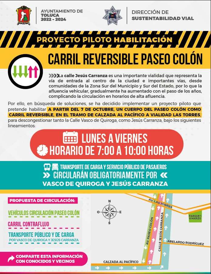 Carril Reversible Toluca