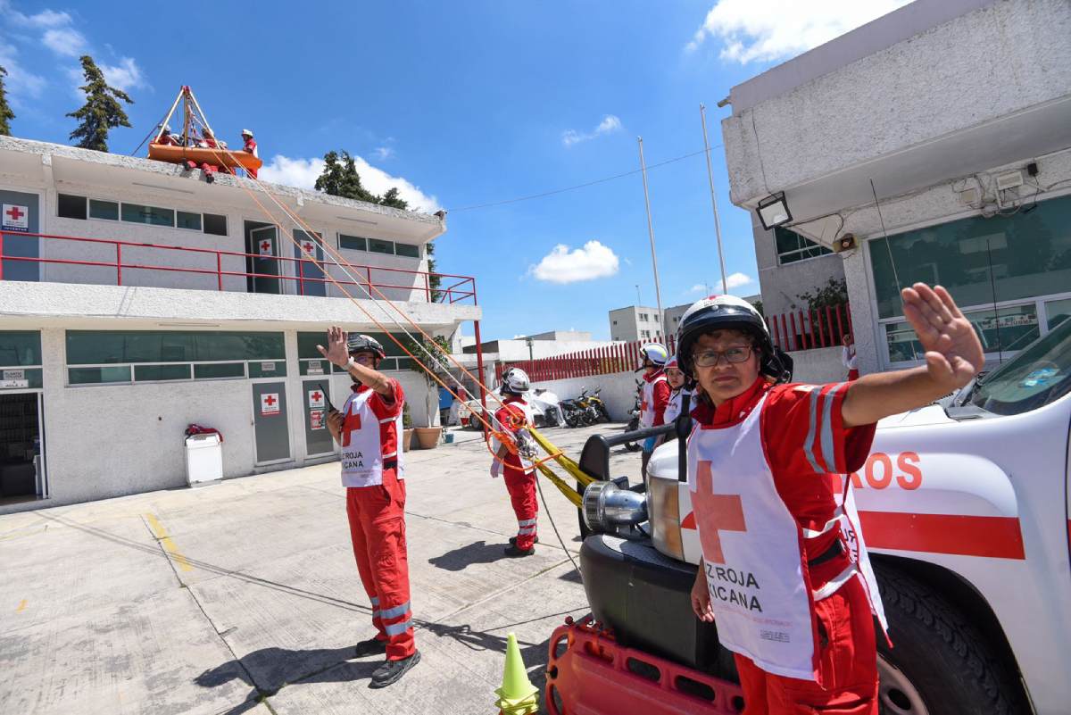 Simulacro en Cruz Roja Toluca