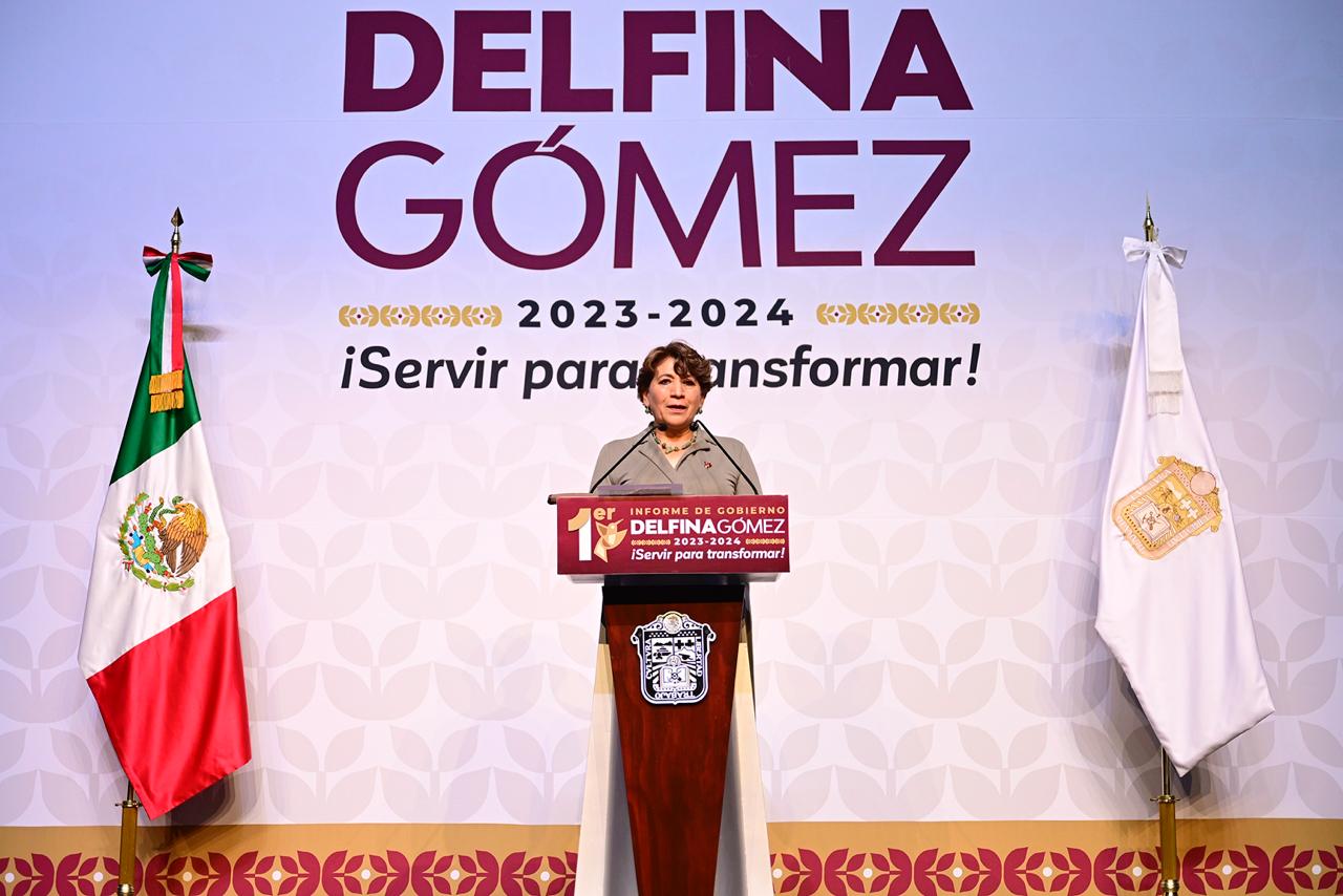 Rinde Delfina Gómez Álvarez Primer Informe de Gobierno en Edomex