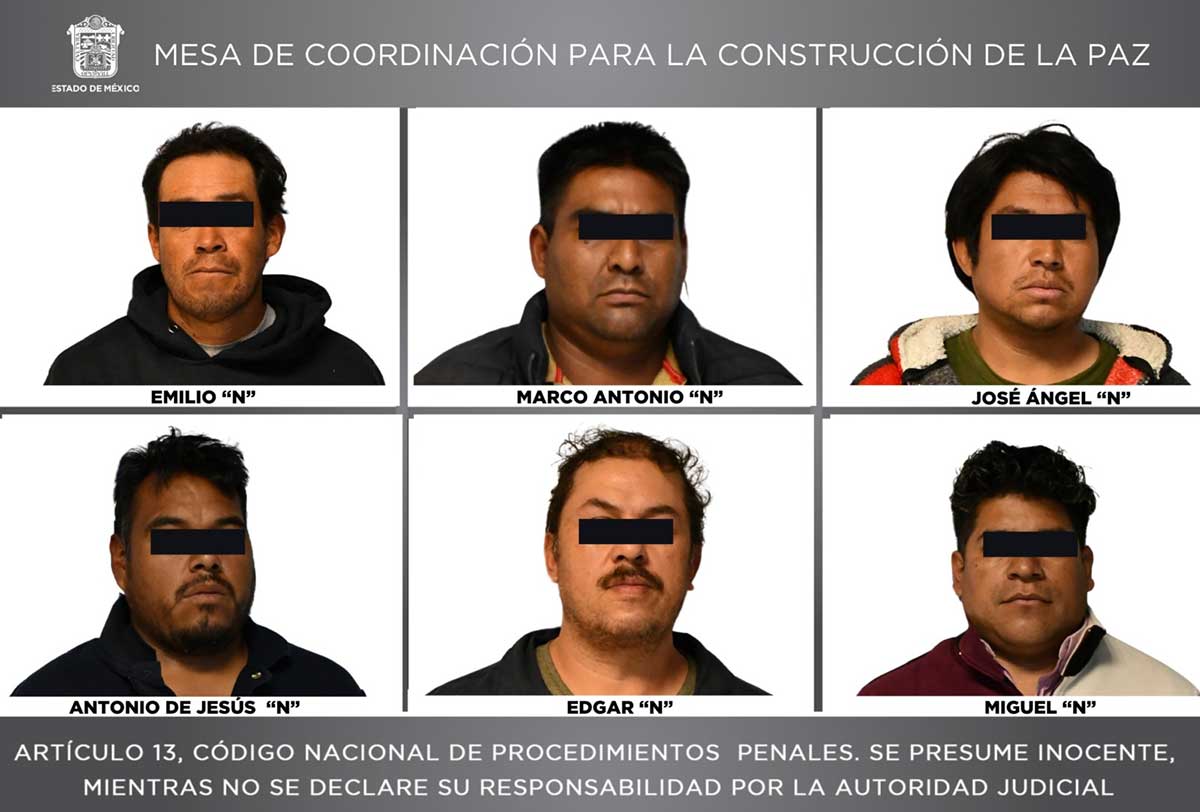 Autoridades del EdoMéx Capturan a Siete Presuntos Extorsionadores en Santiago Tianguistenco