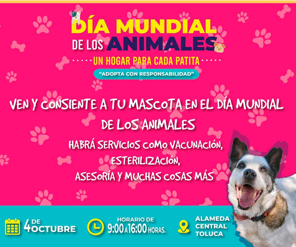Celebra el Día Mundial de los Animales en la Alameda de Toluca