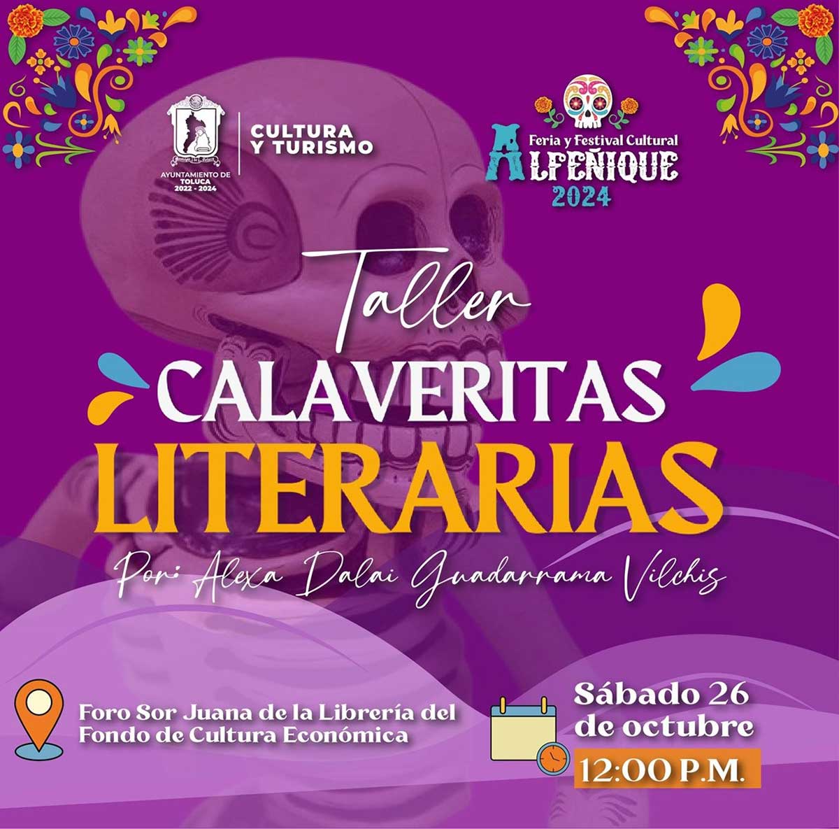 Anuncios de Actividades por Día de Muertos en Toluca.