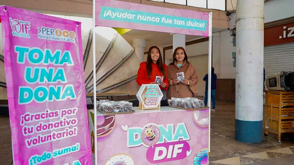 Módulo del proyecto DonaDIF para ayudar a las familias más vulnerables de Toluca atras de la concha acústica