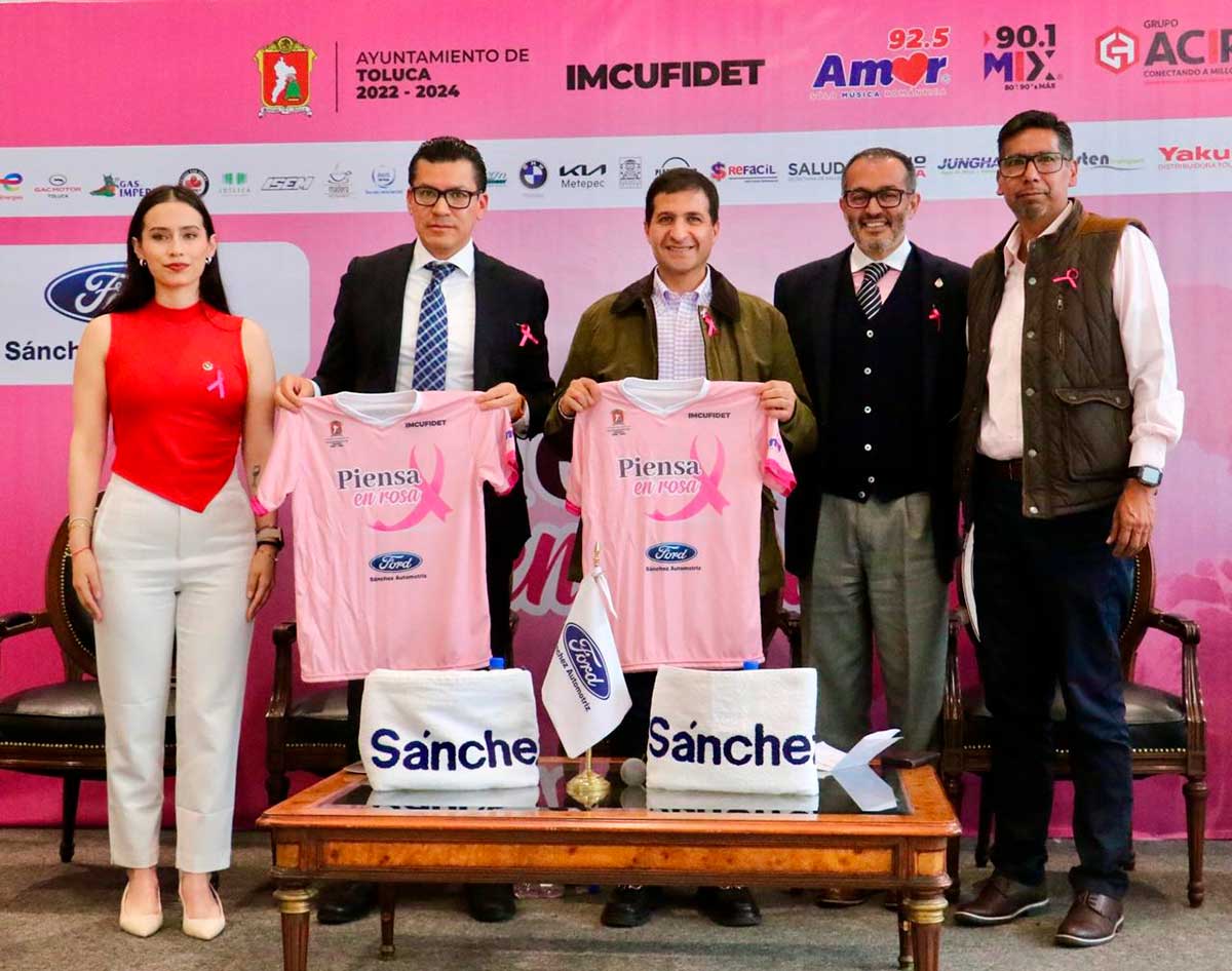 Toluca promueve la prevención del cáncer de mama con la Carrera Recreativa «Piensa en Rosa»