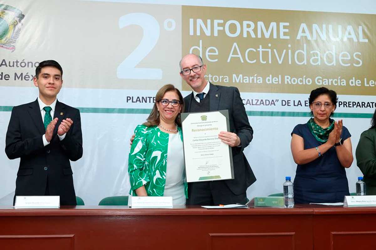 Rector de UAEMéx durante el segundo informe del Plantel “Ignacio Ramírez Calzada”.