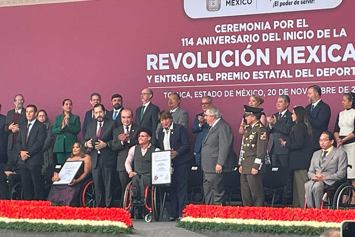 Delfina Gómez Entrega el Premio Estatal del Deporte 2024 en Conmemoración del 114 Aniversario de la Revolución Mexicana