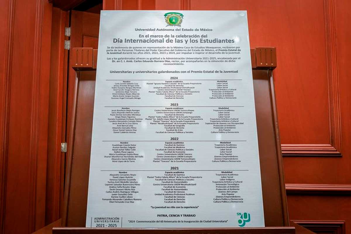 Estudiantes reconocen a la UAEMéx por su compromiso con la juventud: Develan placa conmemorativa