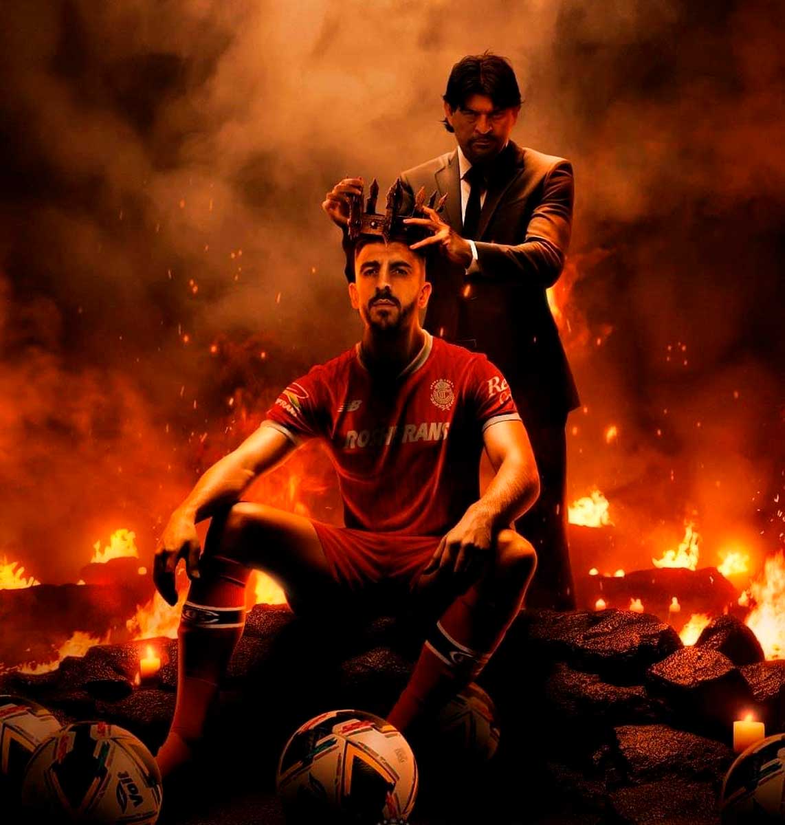 Ilustración de los Diablos Rojos del Toluca con Paulinho y Cardozo.
