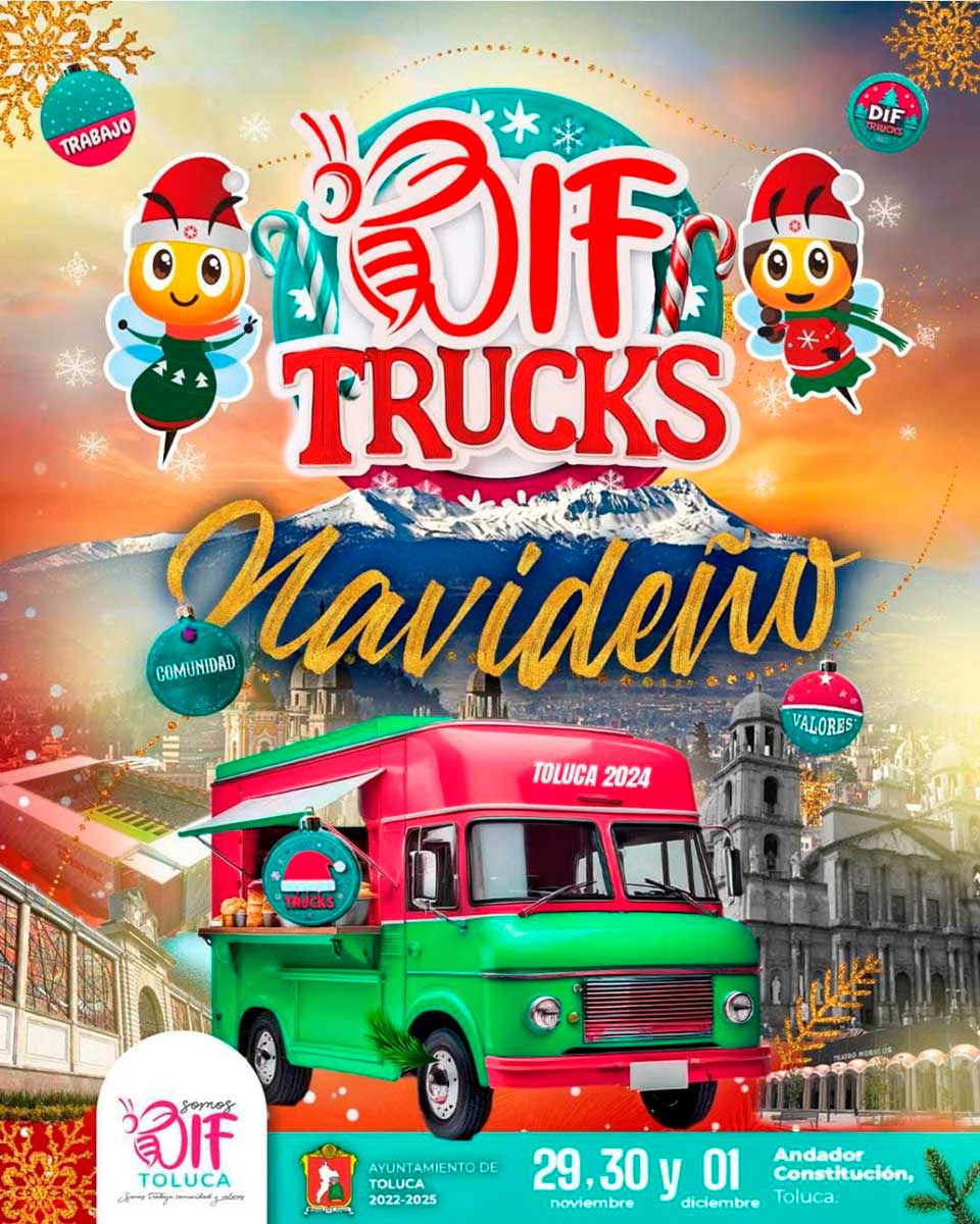 Anuncio de evento de gastronomía de Navidad por el DIF Toluca.