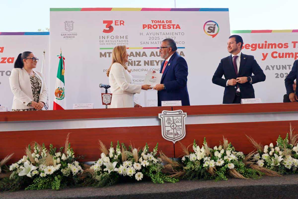 Tercer Informe de resultados de la presidenta municipoal de San Mateo Atenco, Ana Aurora Muñiz Neyra.