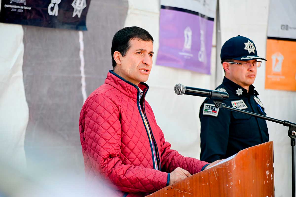 Juan Maccise en evento de seguridad en Toluca.