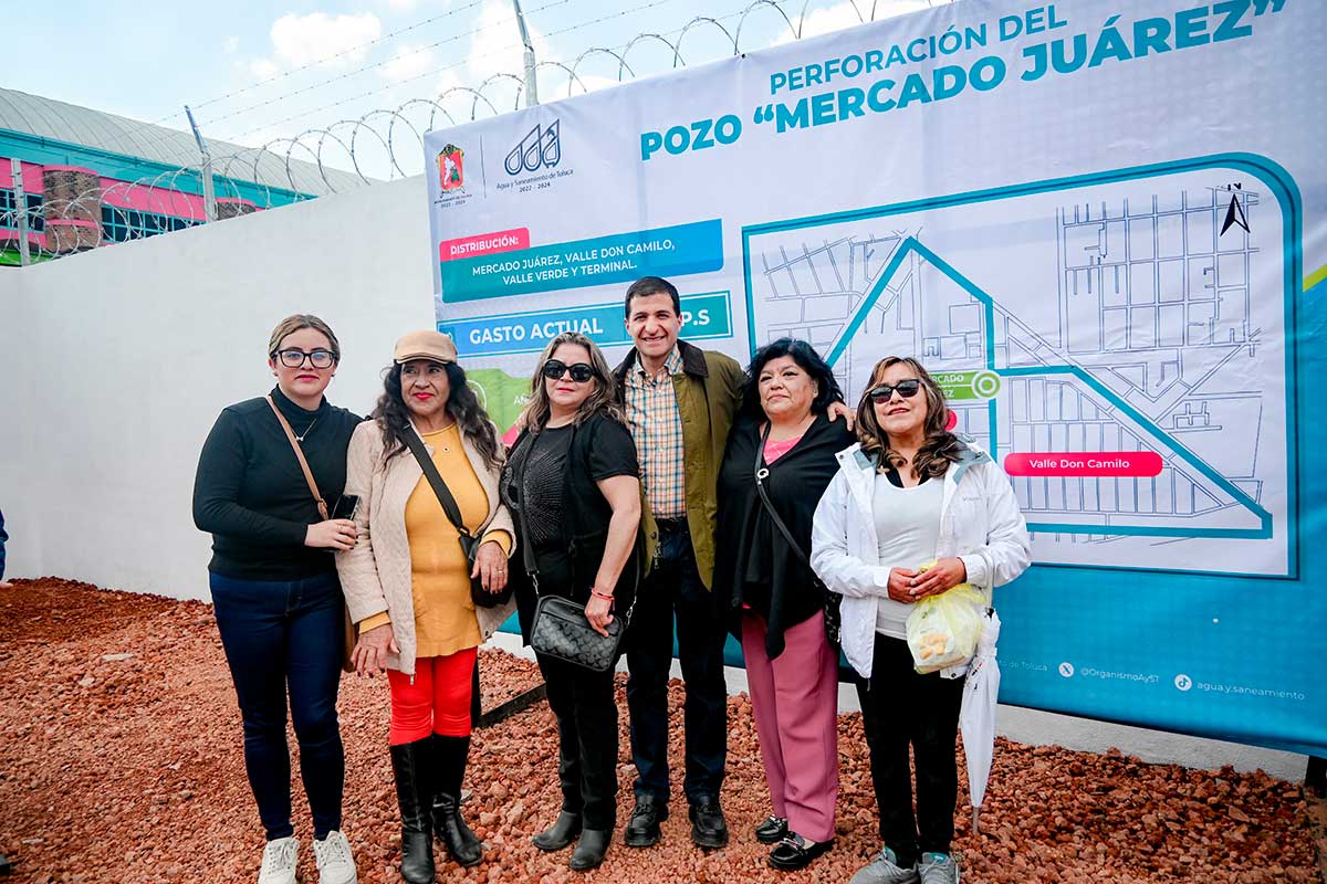 El gobierno municipal de Toluca inaugura pozo de agua.