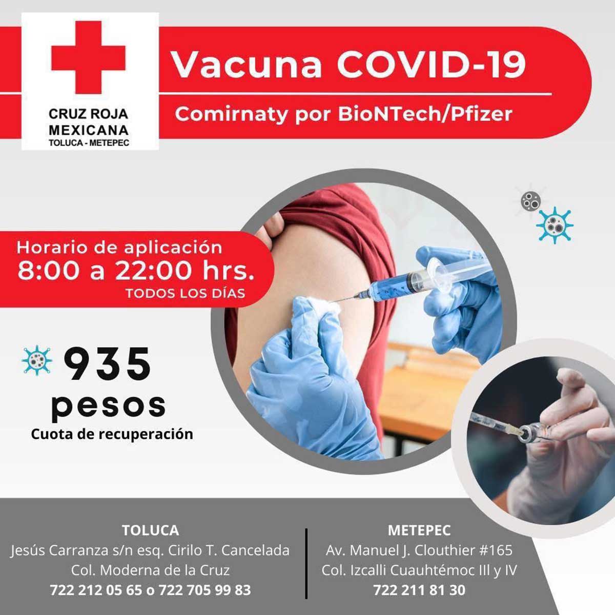 Toluca Red Cross applies pfizer ​vaccine against Covid 19