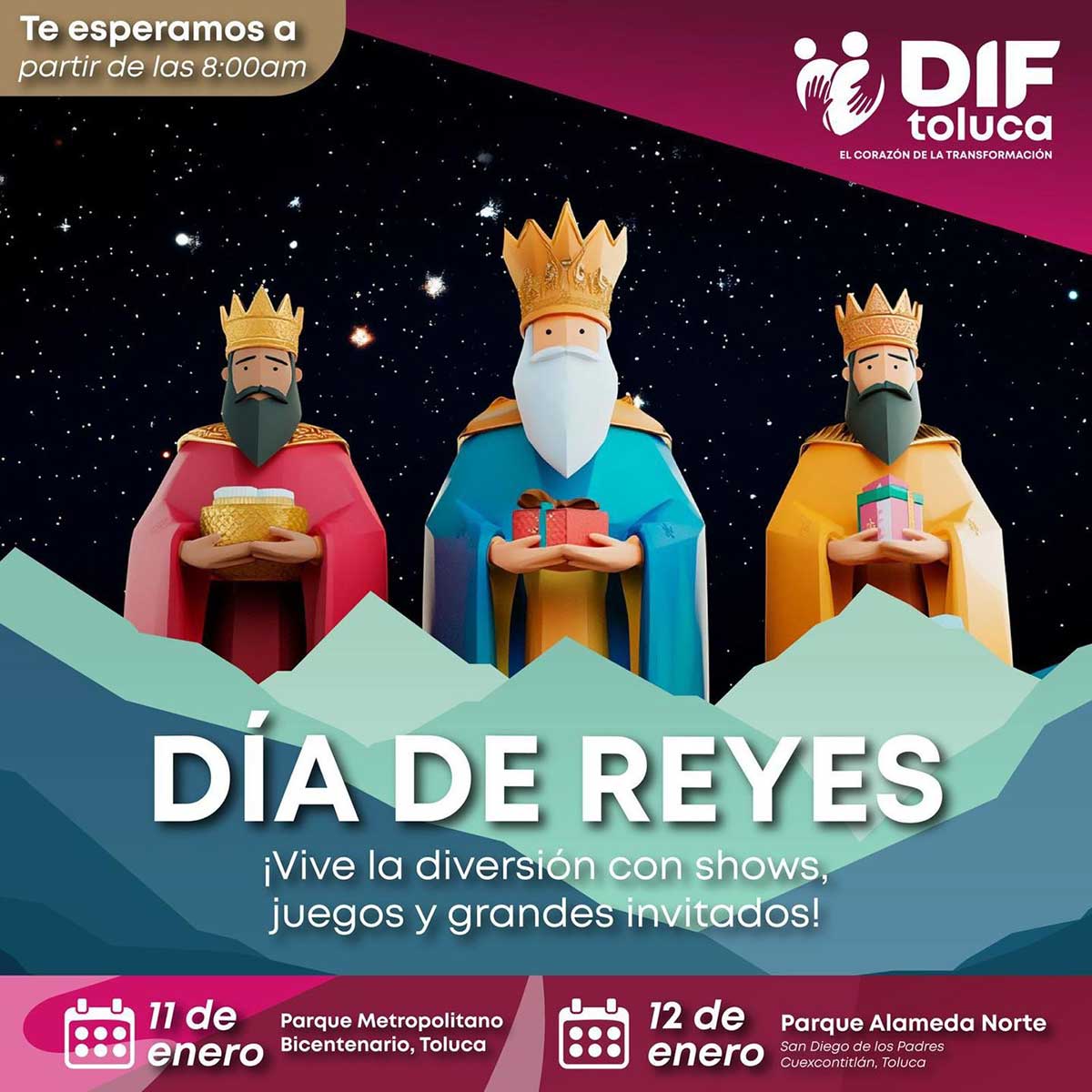 Toluca invita a la población al Festival de Día de Reyes.