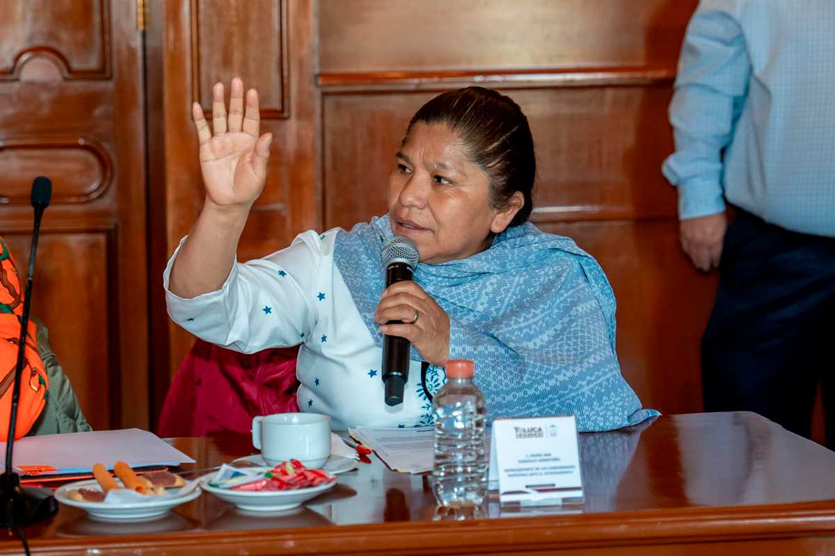 Representante indígena en sesiónde cabildo de Toluca para integrar la elección de delegados y autoridades.