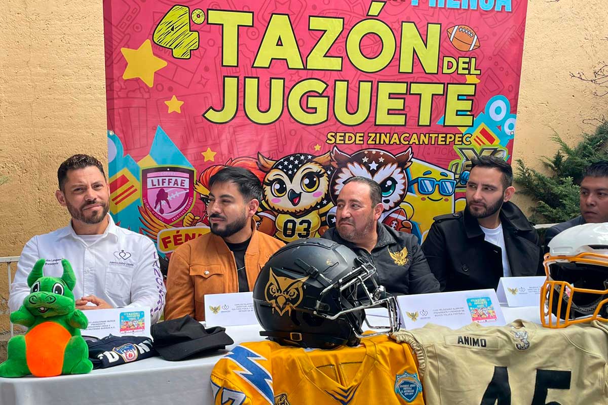 Anuncian evento deportivo de fútbol americano para recaudar juguetes para los niños.
