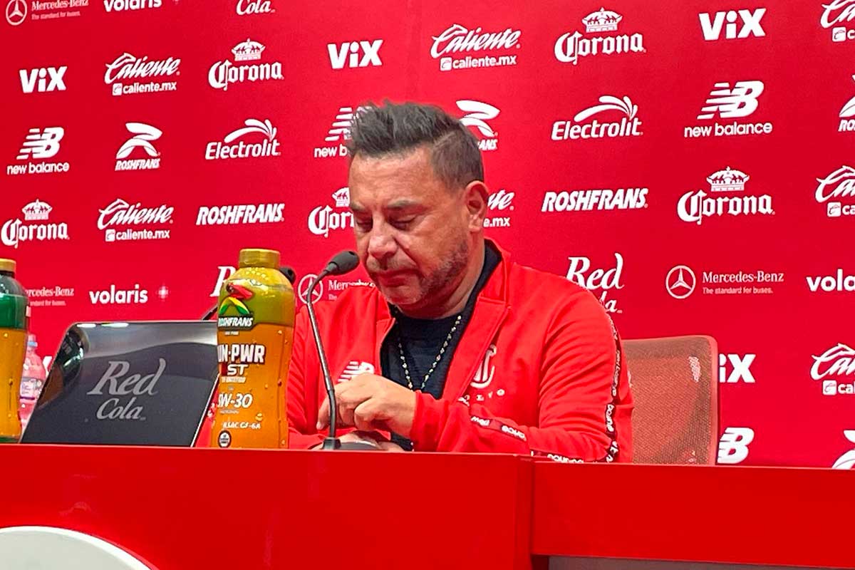 Conferencia de Antonio Mohamed, técnico de los Diablos Rojos del Toluca.
