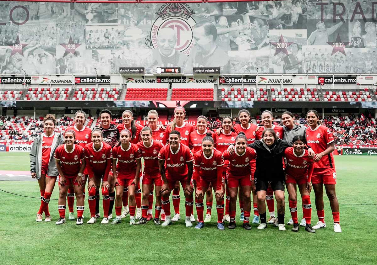 Diablas Rojas del Toluca en encuentro contra el Atlas Femenil.