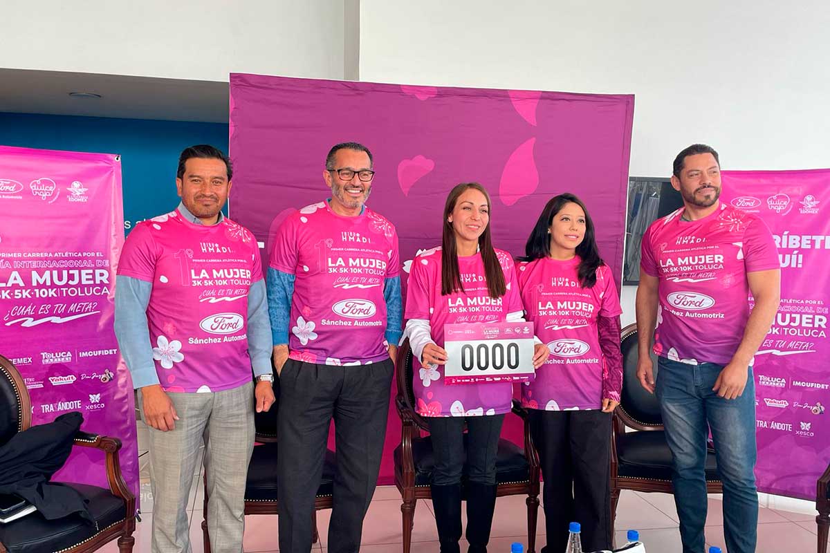 Toluca invita a carrera y activación física opara conmemorar el Día Internacional de la Mujer.