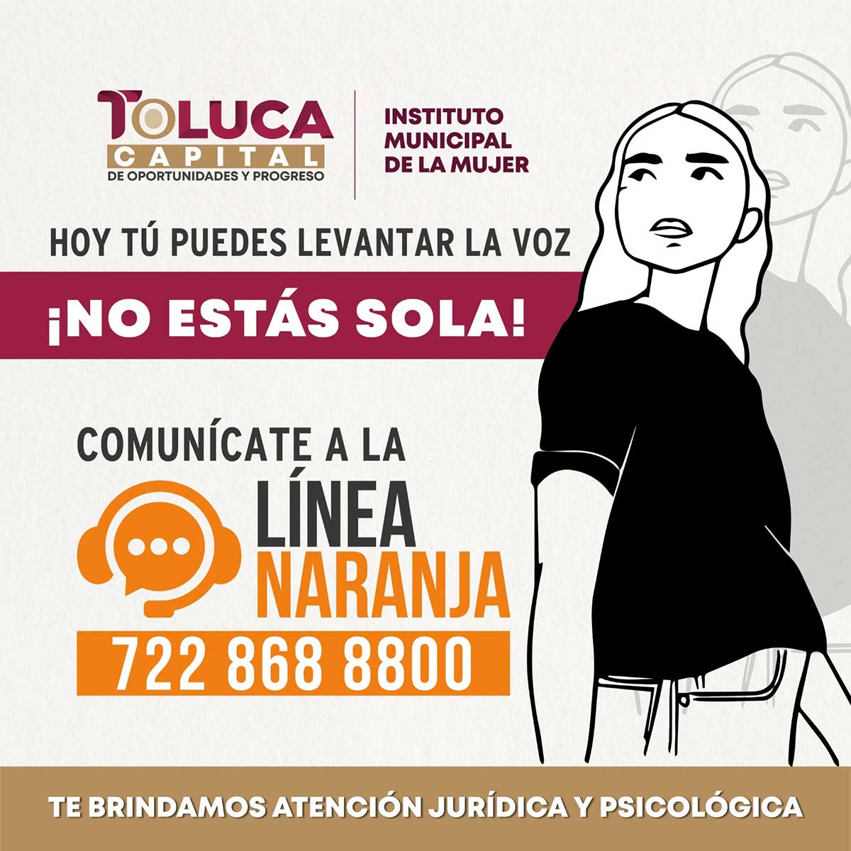 El municipio de Toluca pone a disposición de la mujeres su línea naranja.