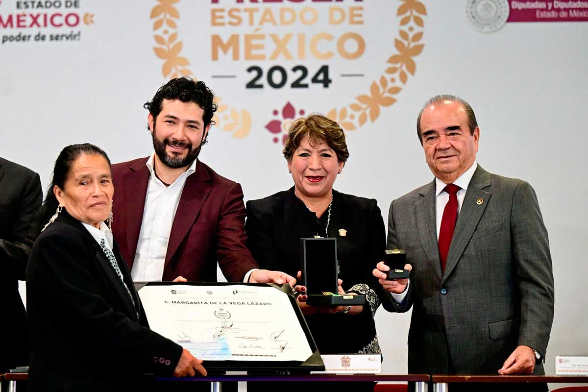 Gobernadora Delfina Gómez Álvarez entrega la Presea Estado de México 2024 a destacados mexiquenses