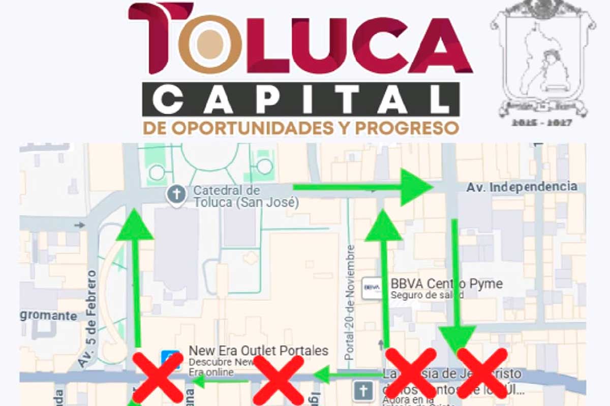 Toluca cerrará temporalmente la Avenida Hidalgo por instalación de cruces inteligentes