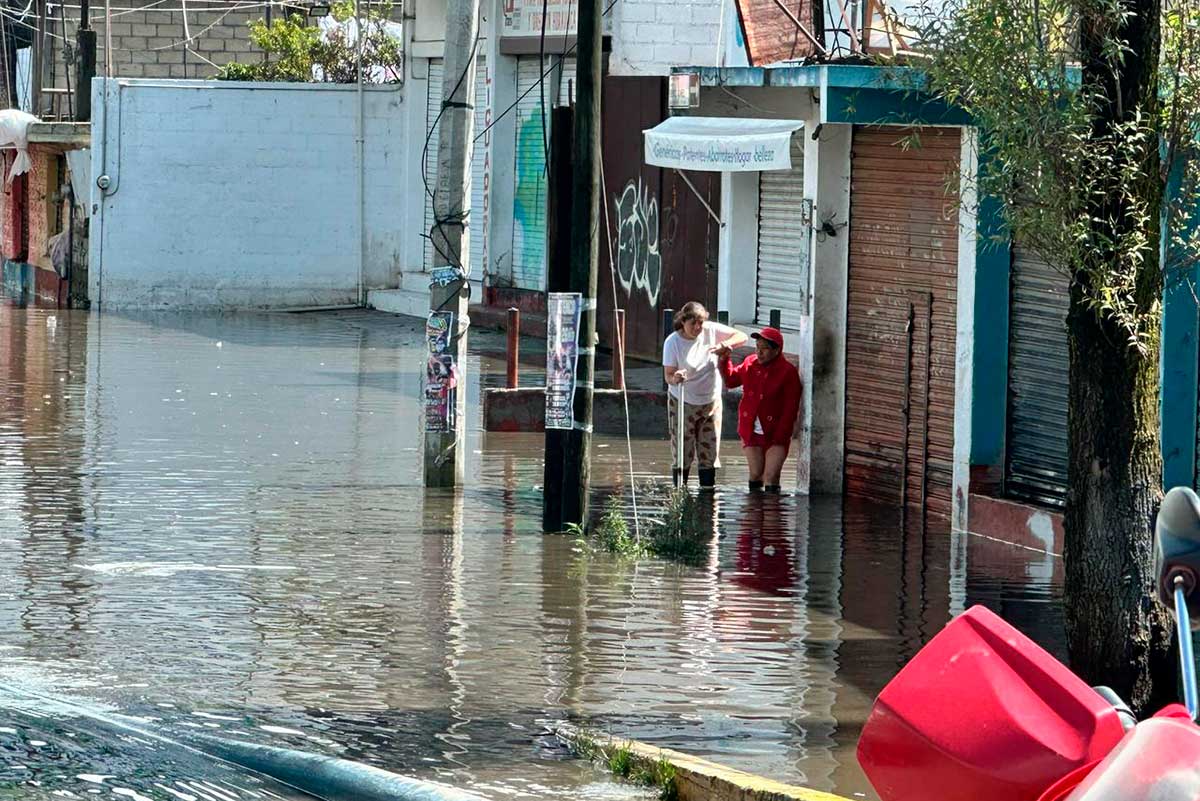 Afectaciones por inundaciones en San Mateo Atenco.