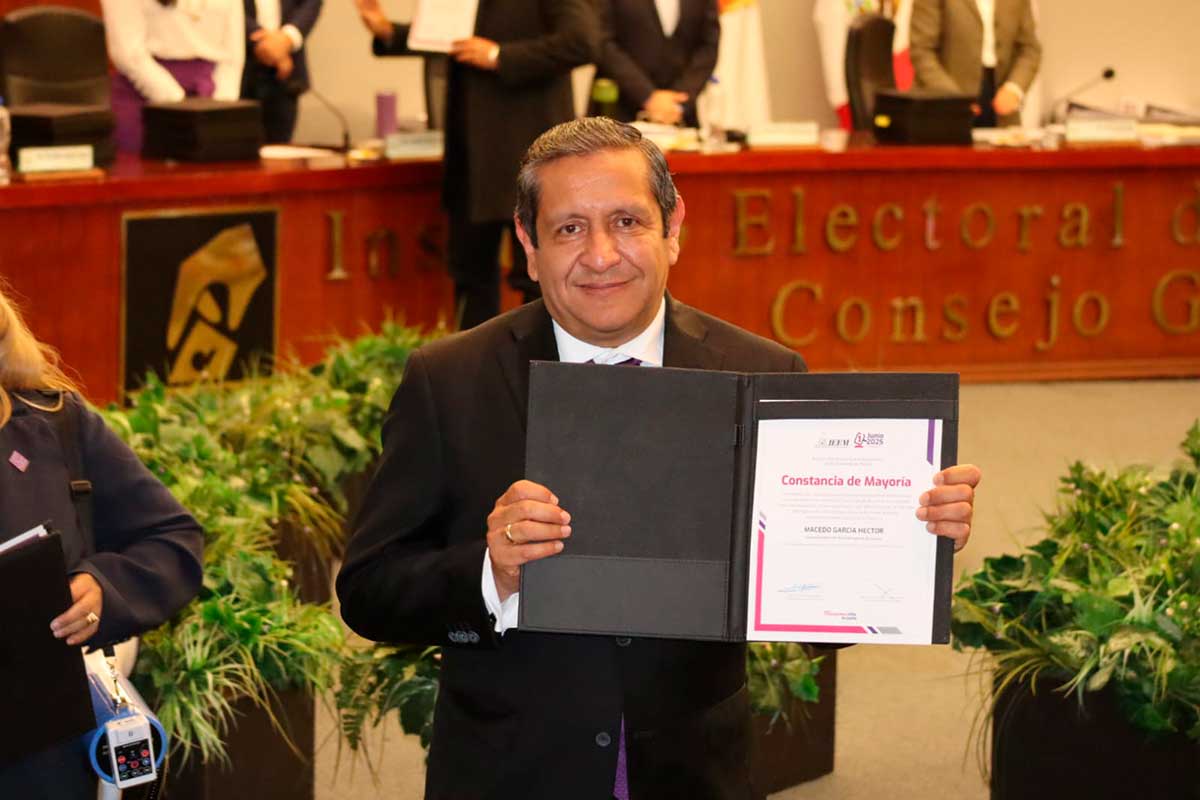 Héctor Macedo García recibe constancia como presidente del Tribunal Superior de Justicia del Edoméx (2025–2027)