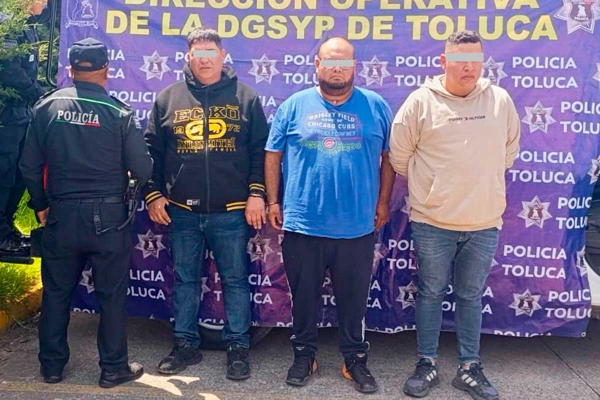 Capturan en Toluca a tres colombianos implicados en extorsión “gota a gota”