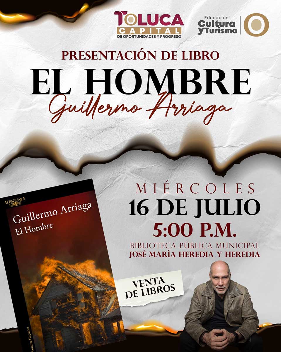 Guillermo Arriaga presenta su libro en Toluca.