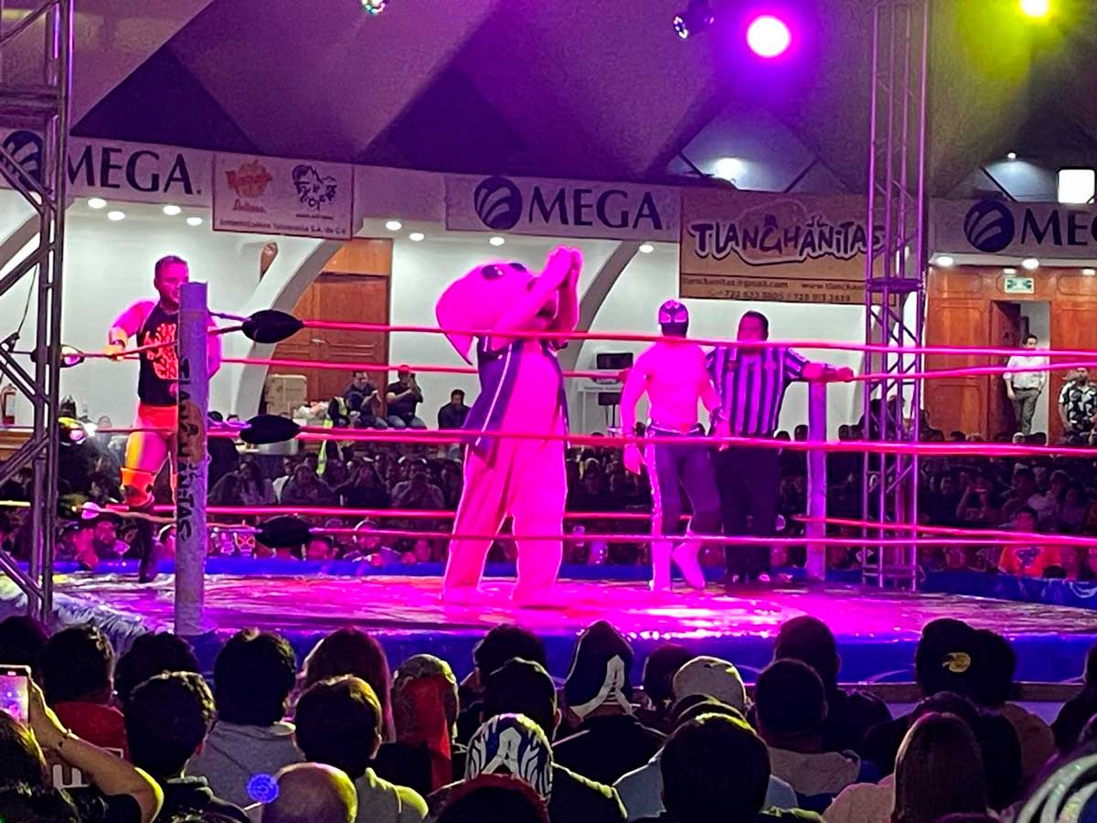 Función de lucha libre en Toluca.