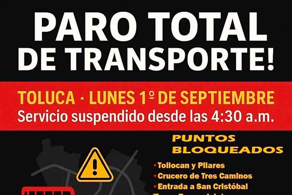 Transportistas del Edomex exigen aumento de tarifa y advierten con paro masivo