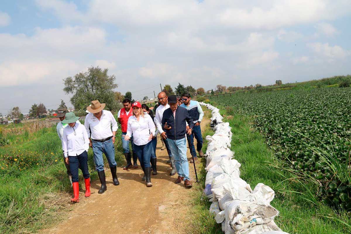 San Mateo Atenco y CONAGUA realizan recorridos en las inmediaciones del río Lerma.