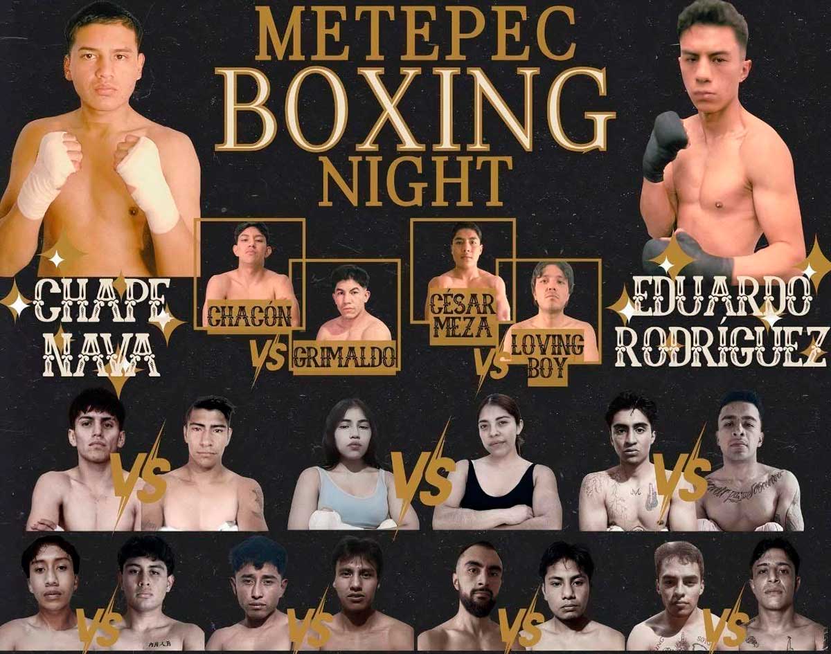 Metepec Boxing Night: 10 combates encenderán la Unidad Deportiva Martín Alarcón Hisojo